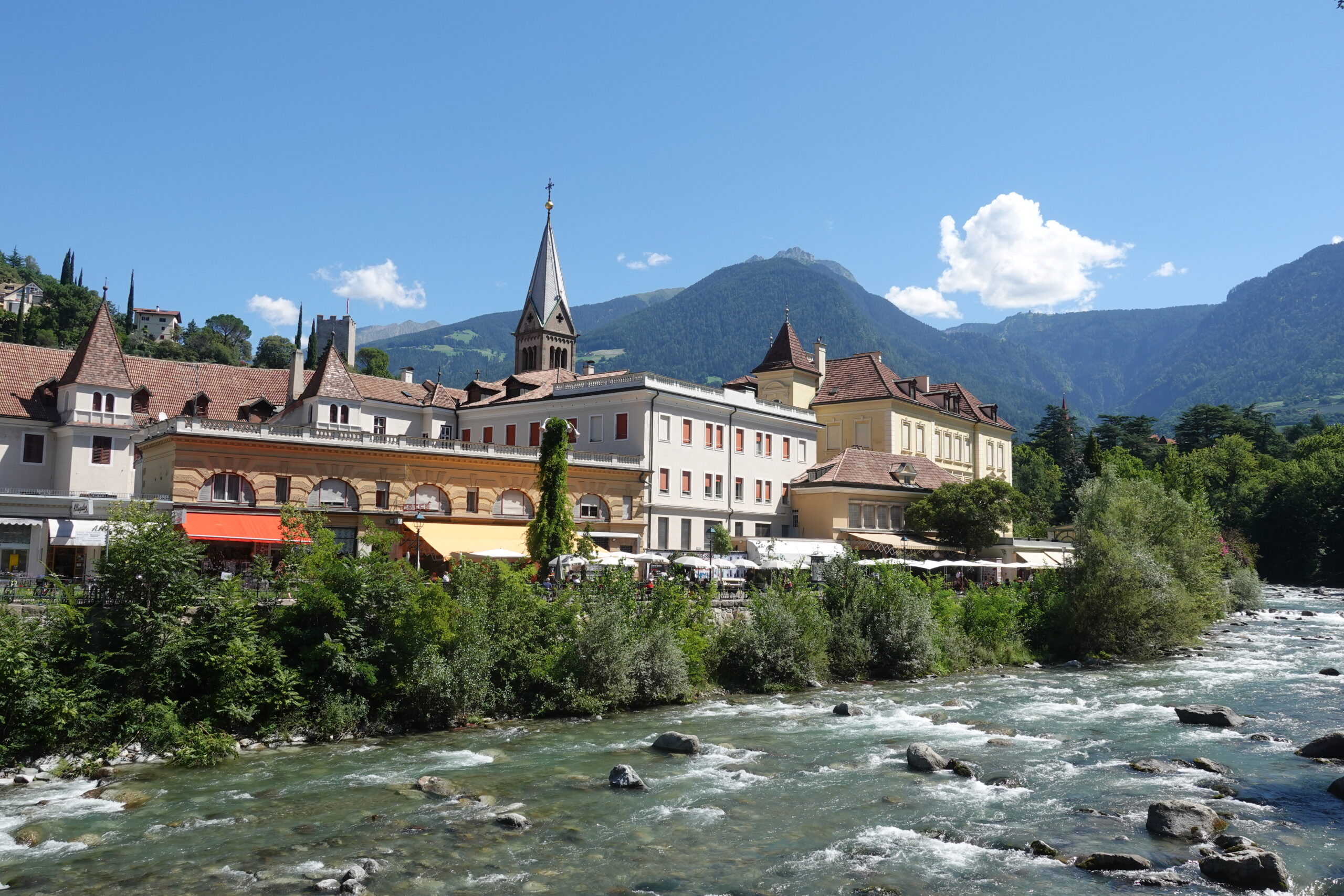 View of the so-called winter boulevard in Merano