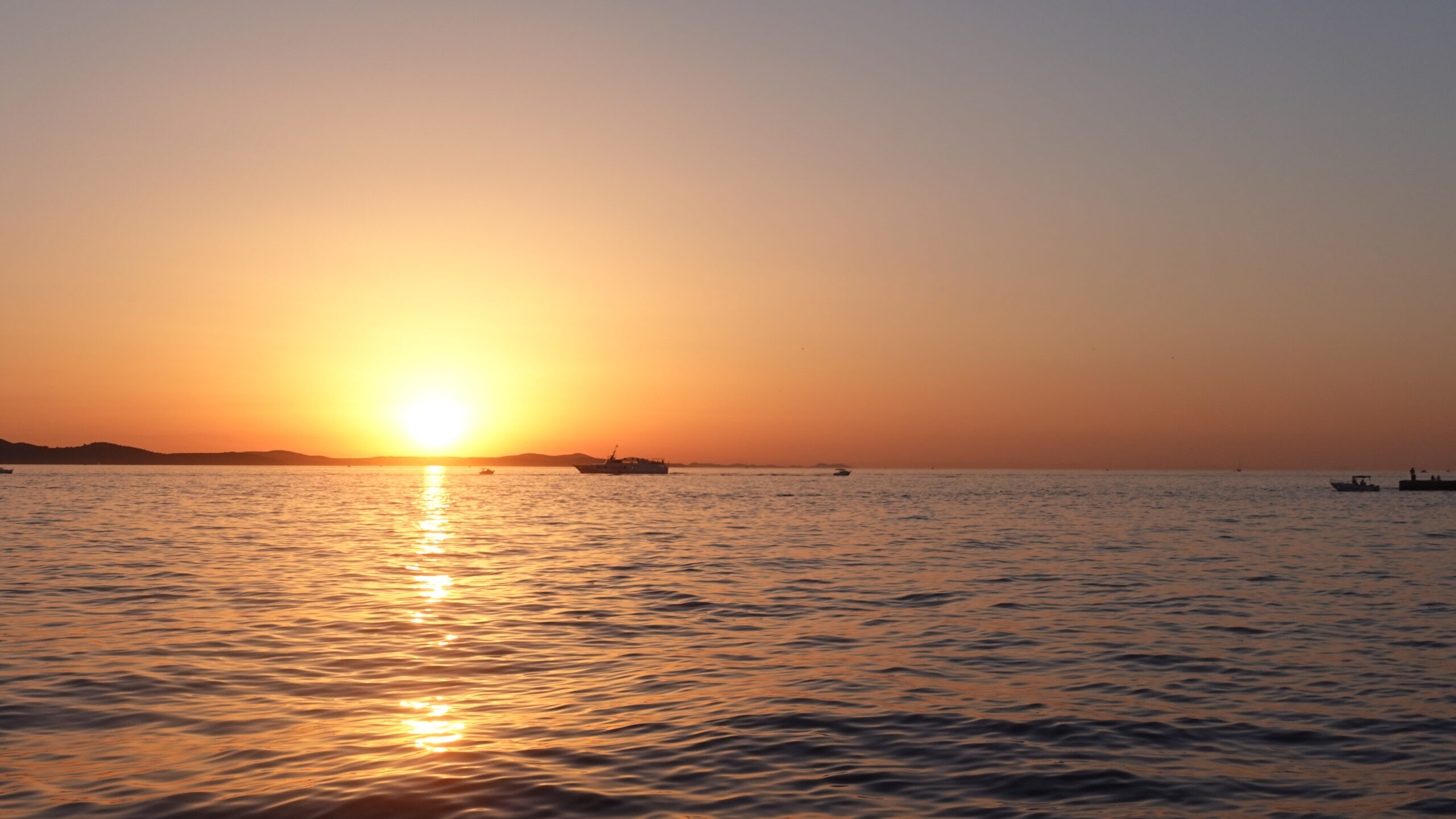 Famous sunset at the sea organ in Zadar