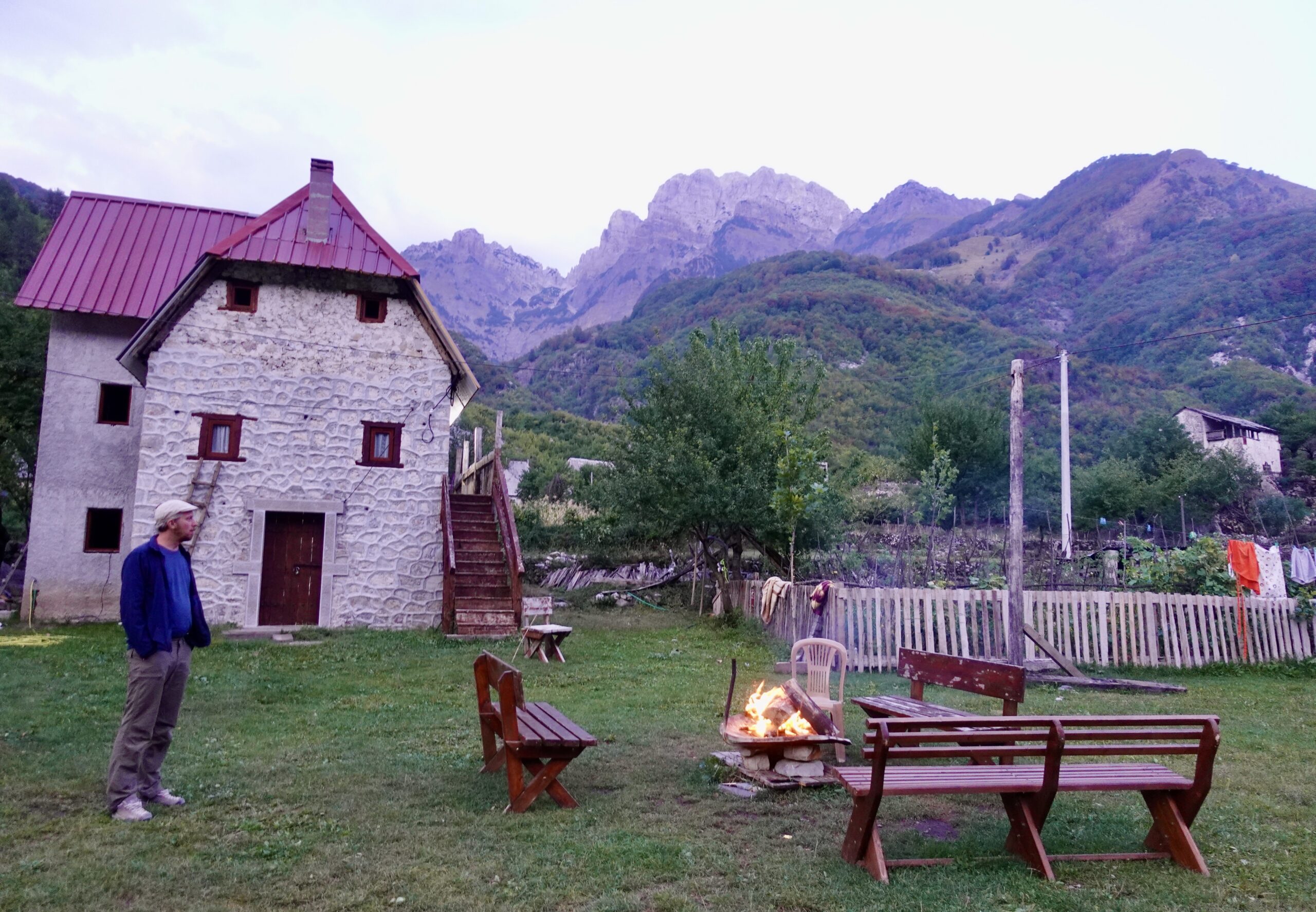 Bonfire in the evening in Theth