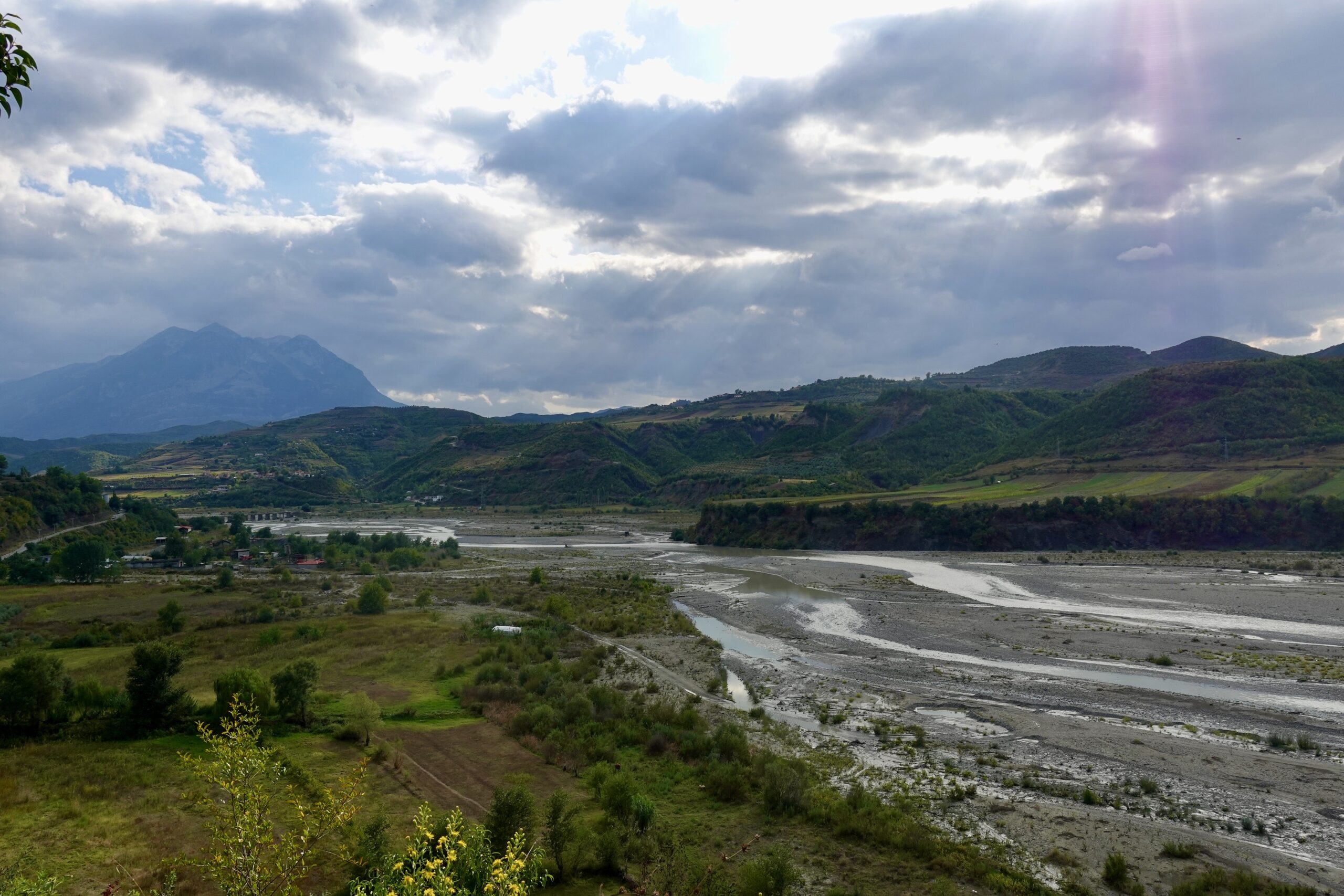 We camped near the river down there