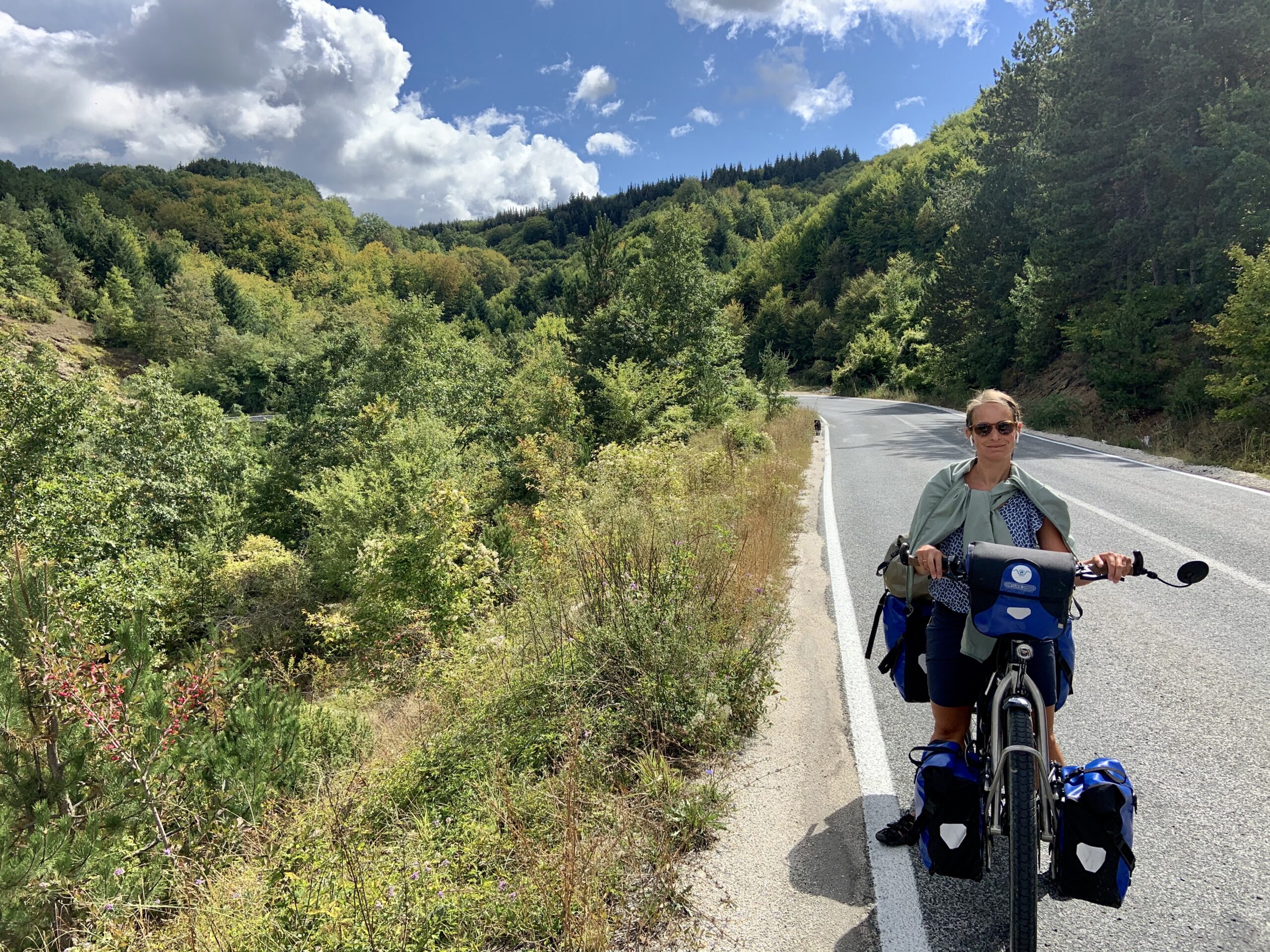 Cycling up a pass after Ohrid