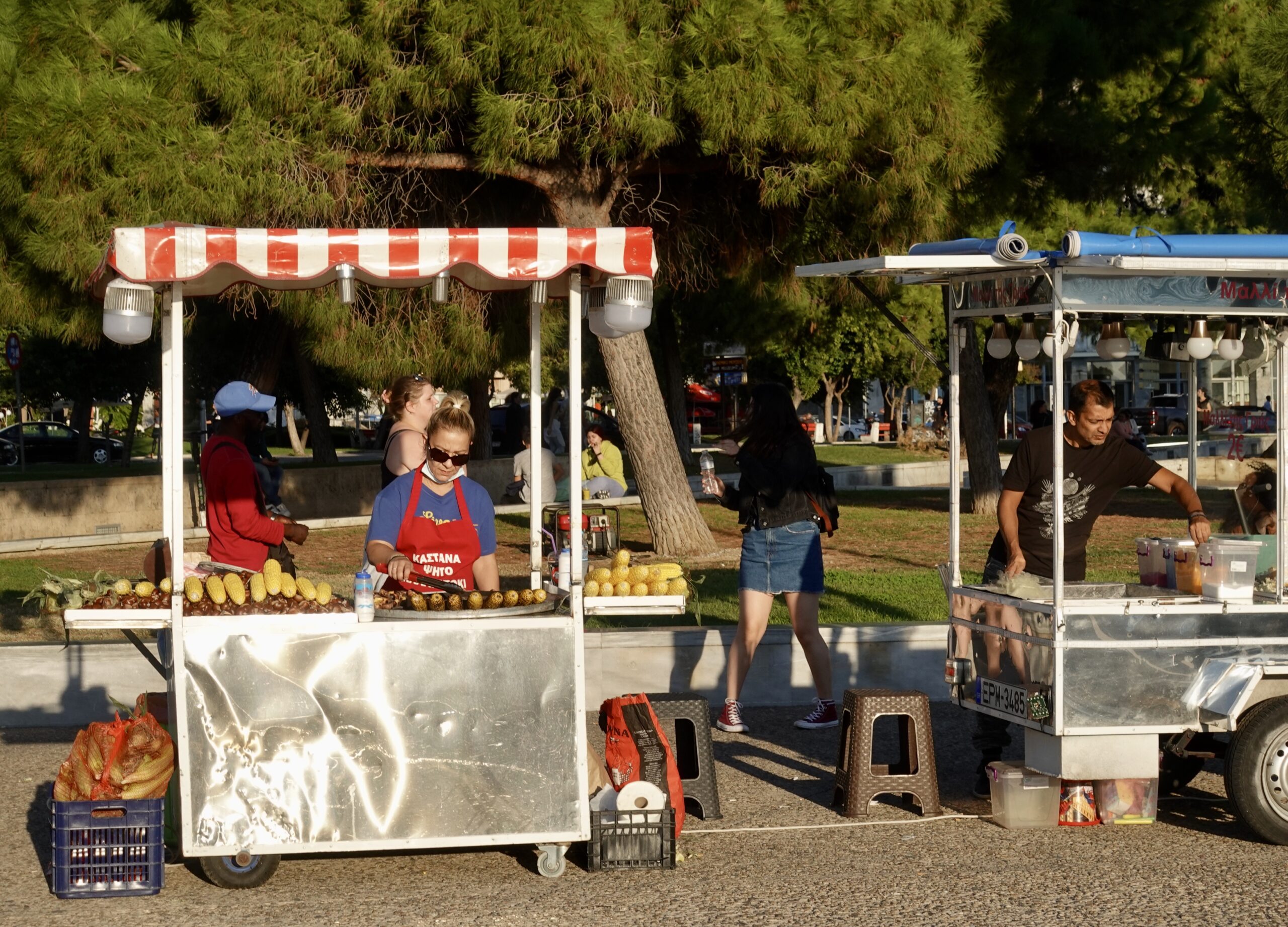 Grilled corn is very popular in the region