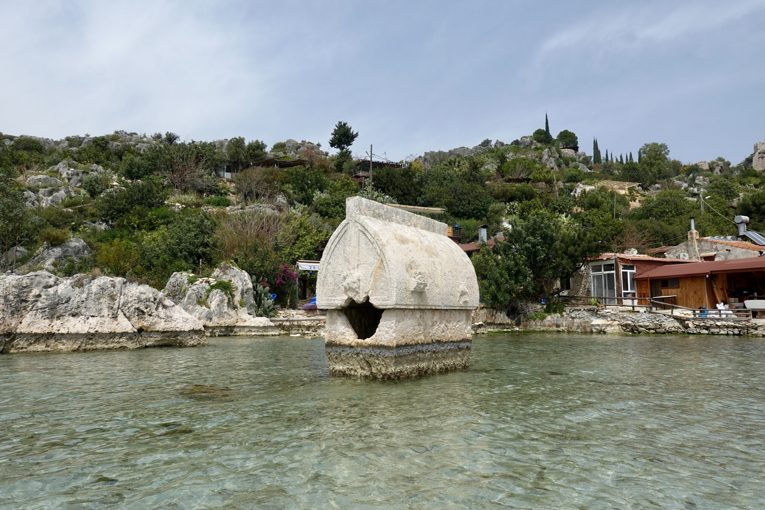 And a stone grave in the water