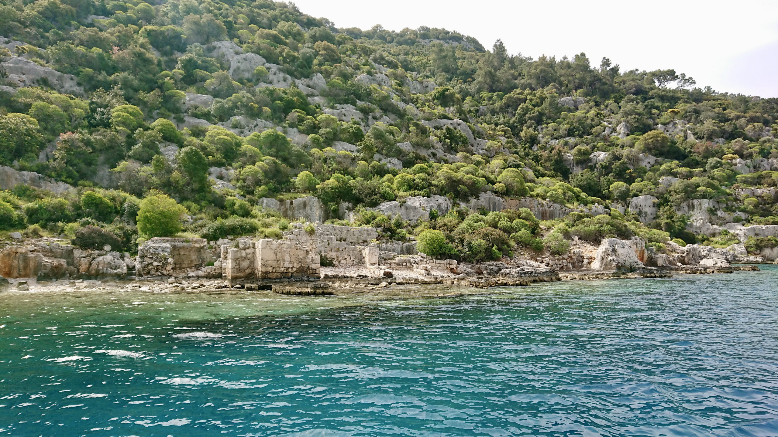 View of building fragments of the sunken city