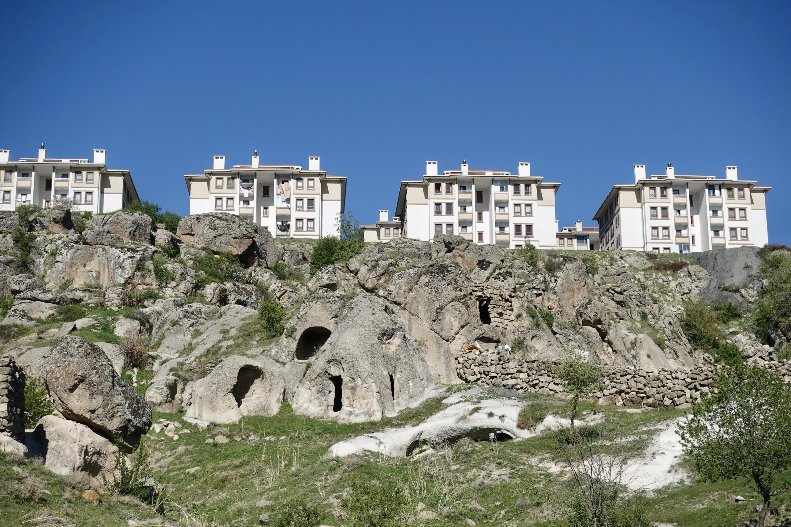 Old and new buildings in Güzelyurt