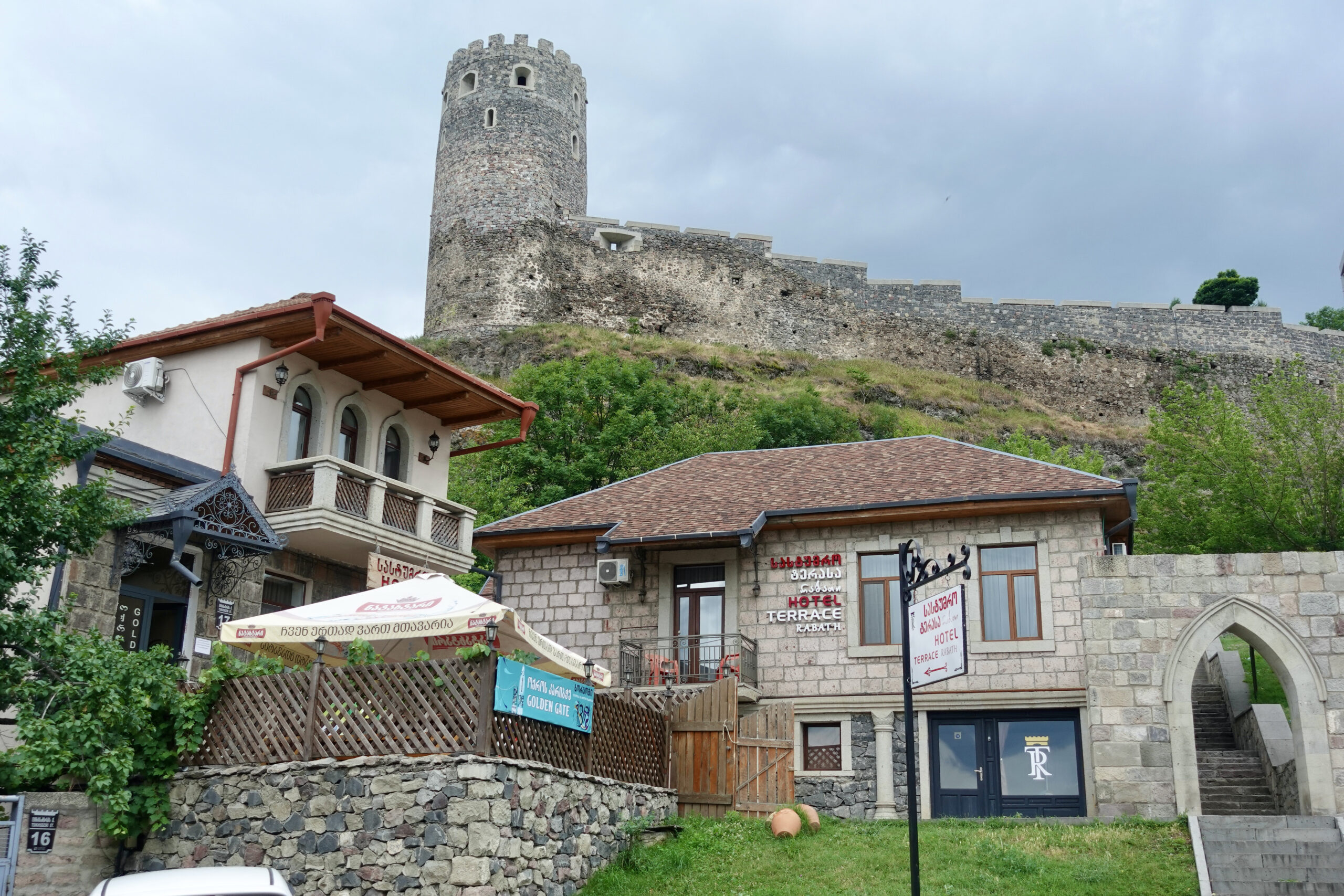 Rabati Castle towers over the small town