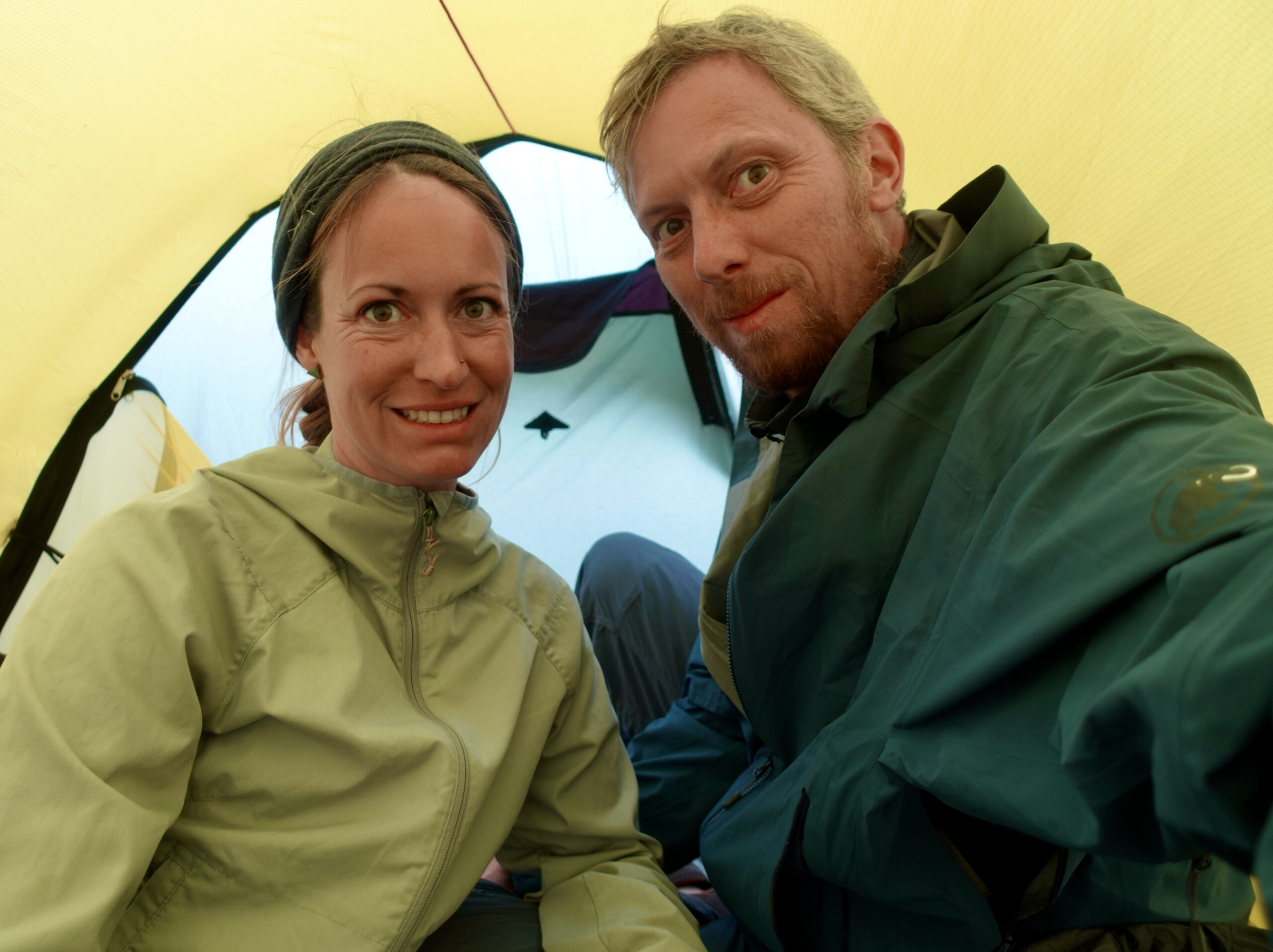 Our first selfie in a tent