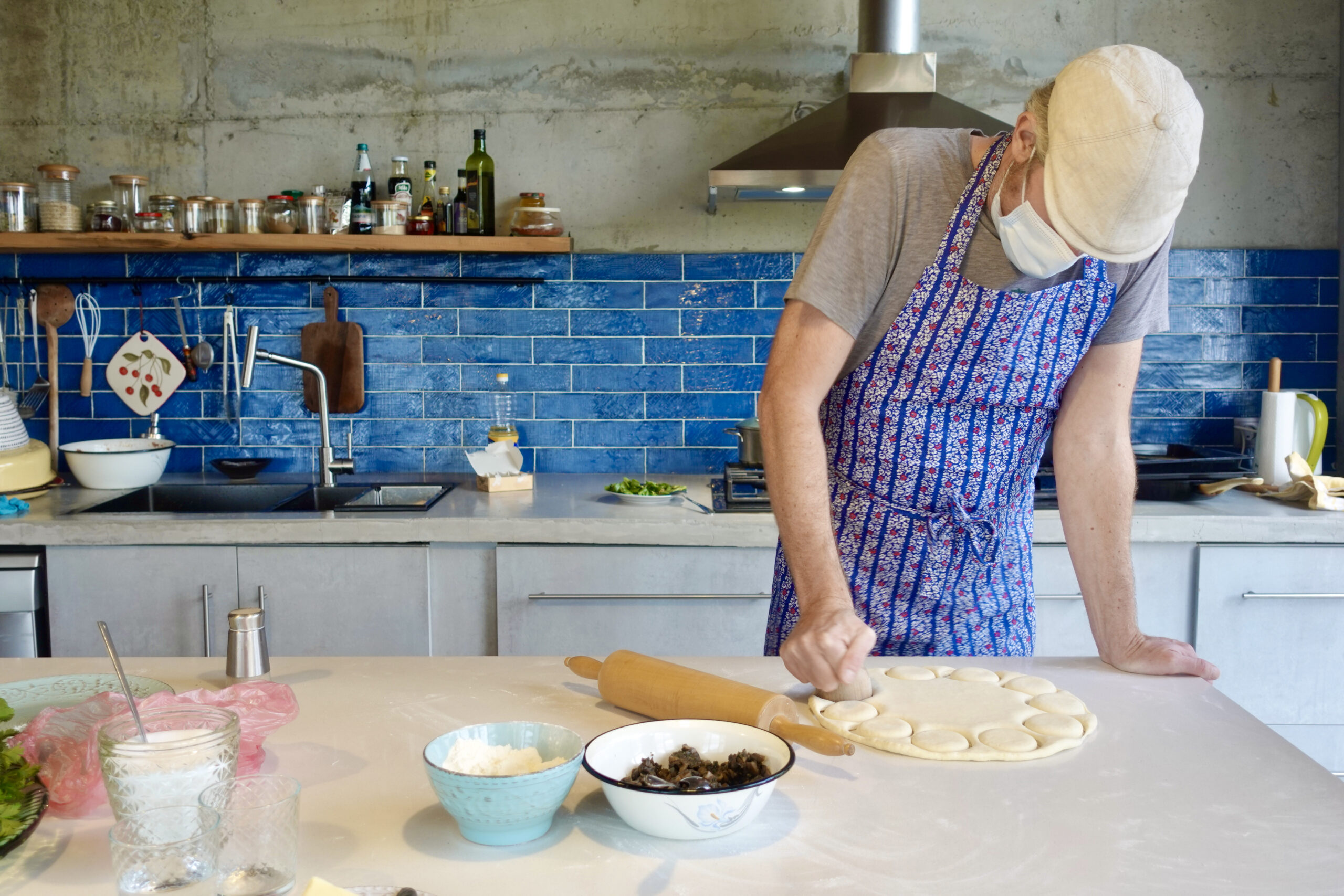 Dario prepares Khinkali