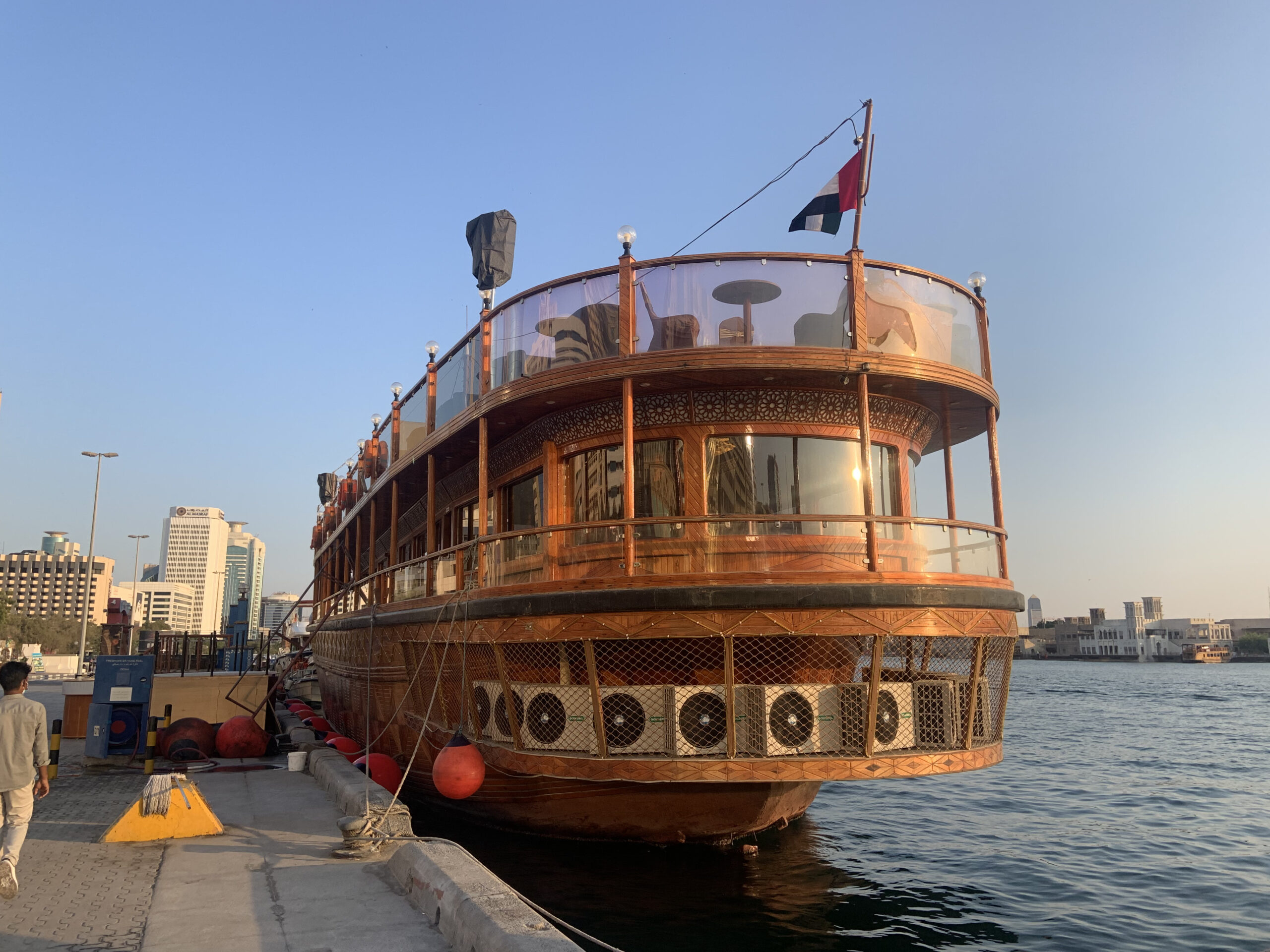 Traditional boat with lots of AC units)