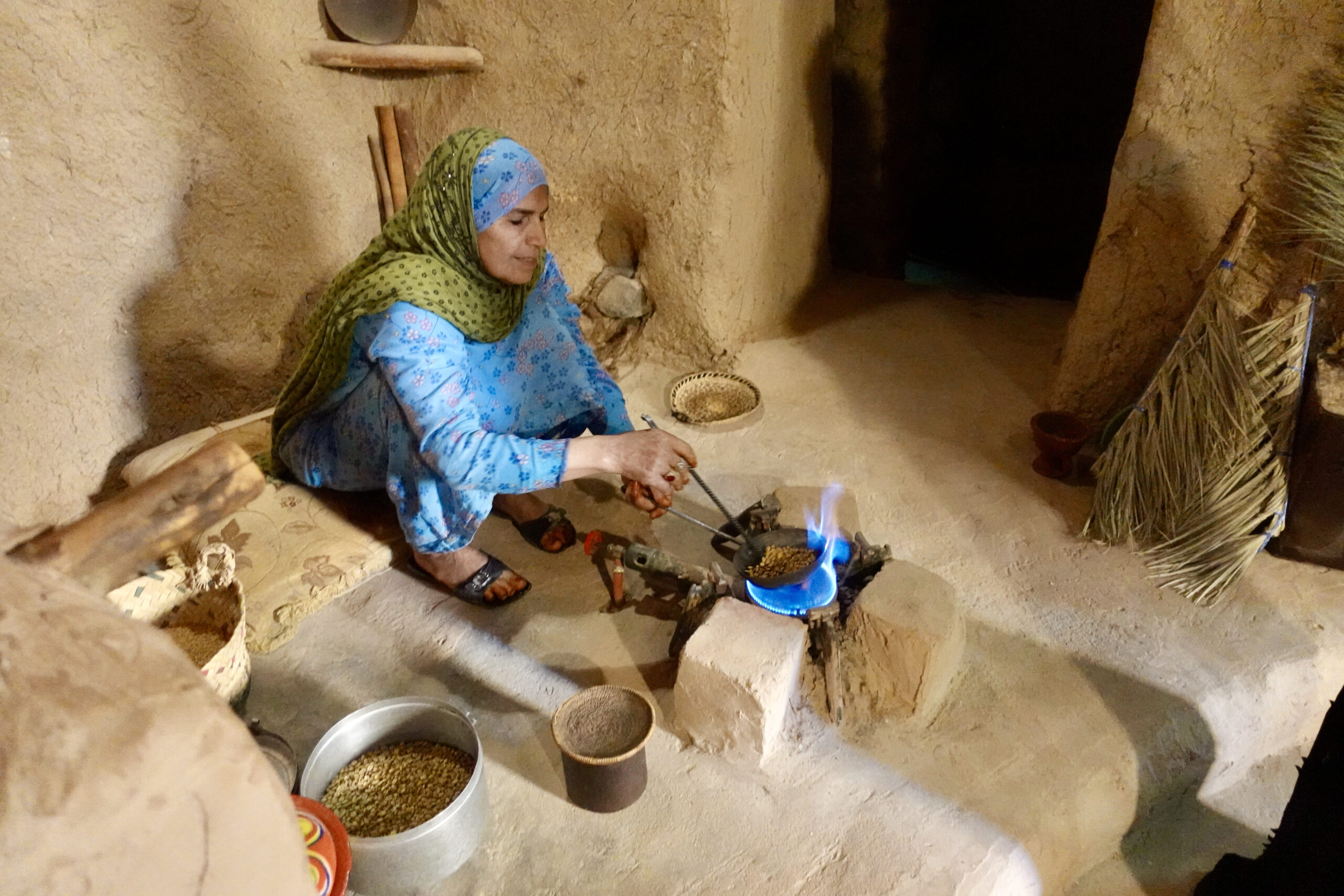 Traditional way of preparing coffee