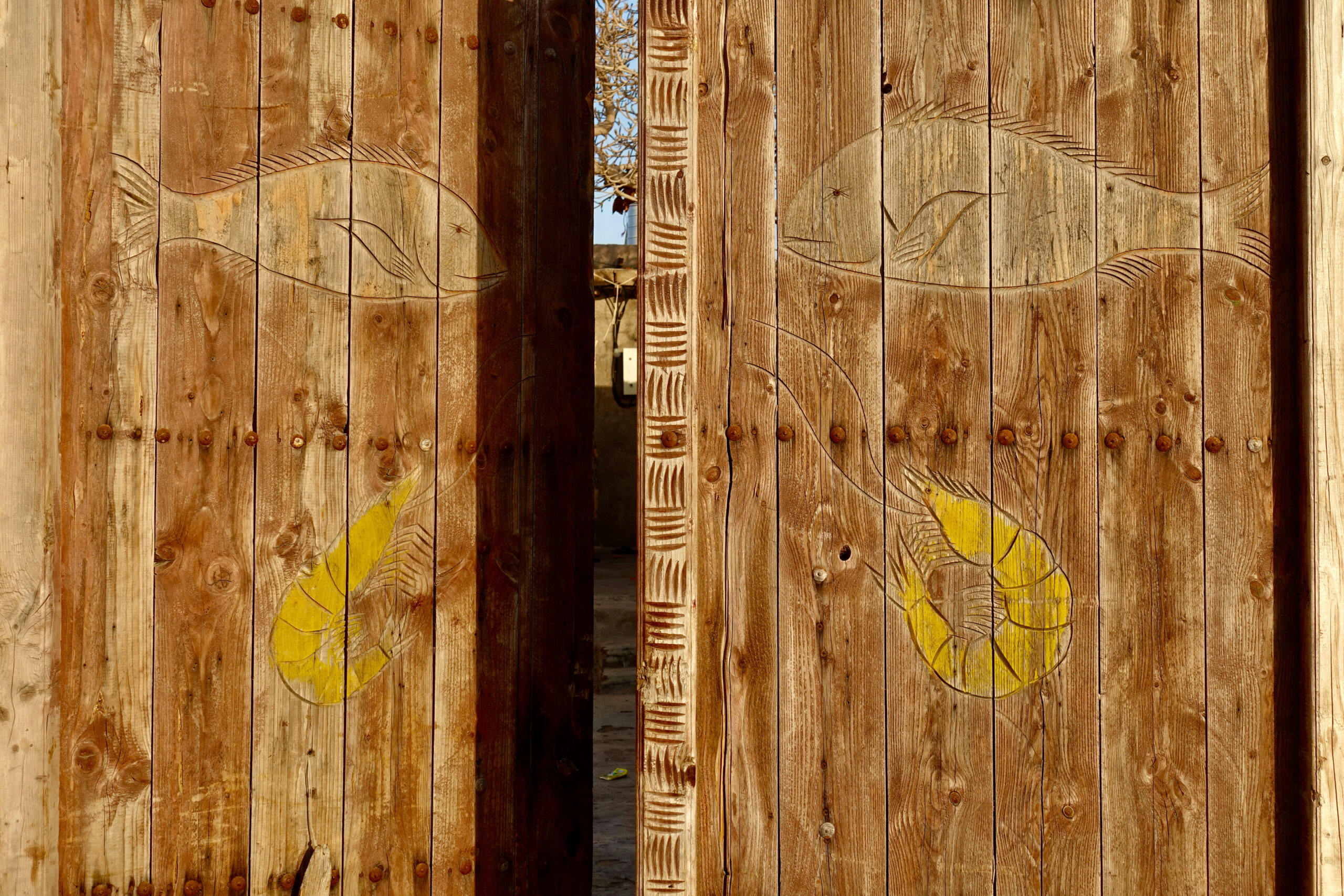 Nice engravings at this wooden door