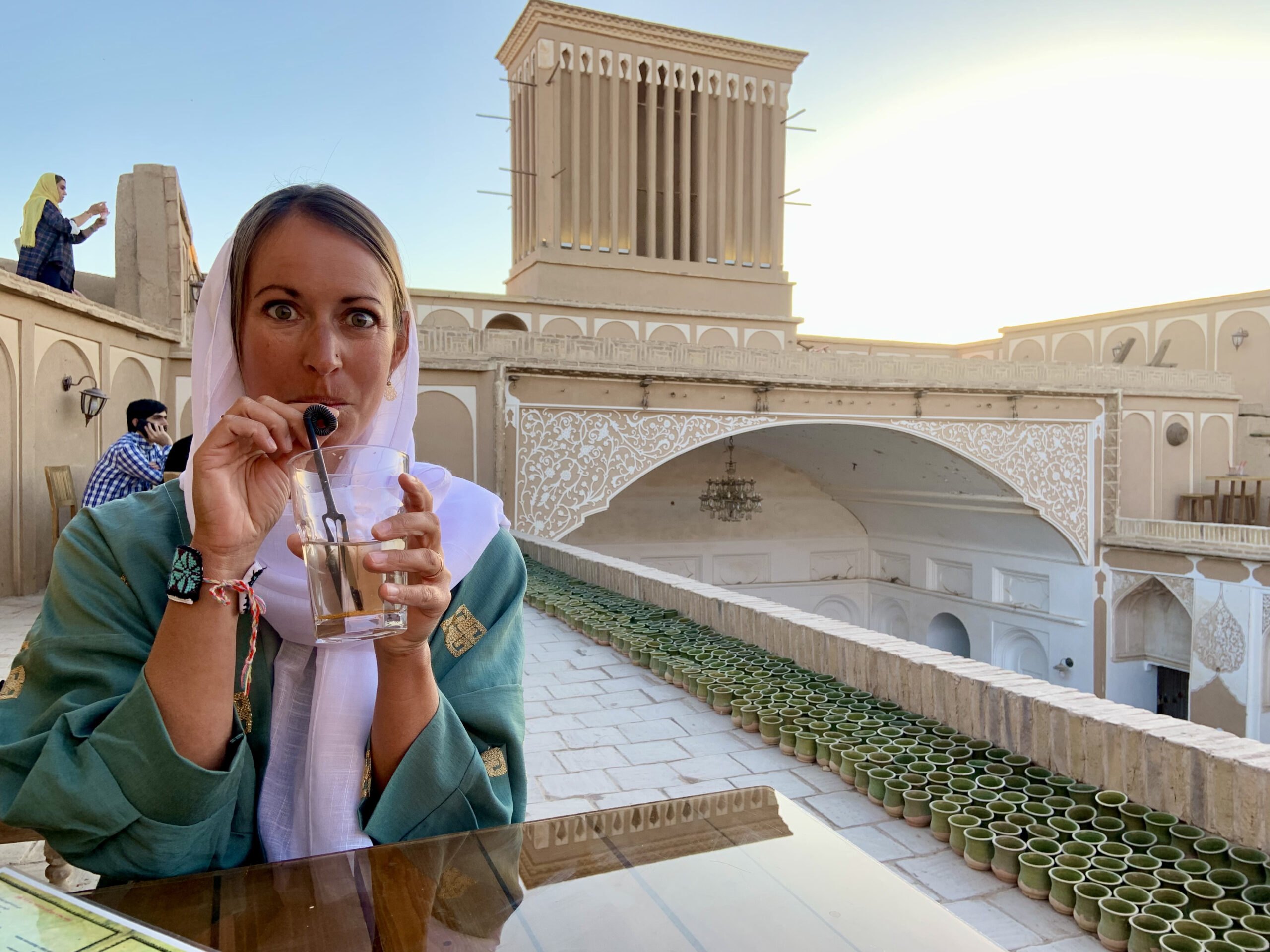 There are many rooftop cafés in Yazd