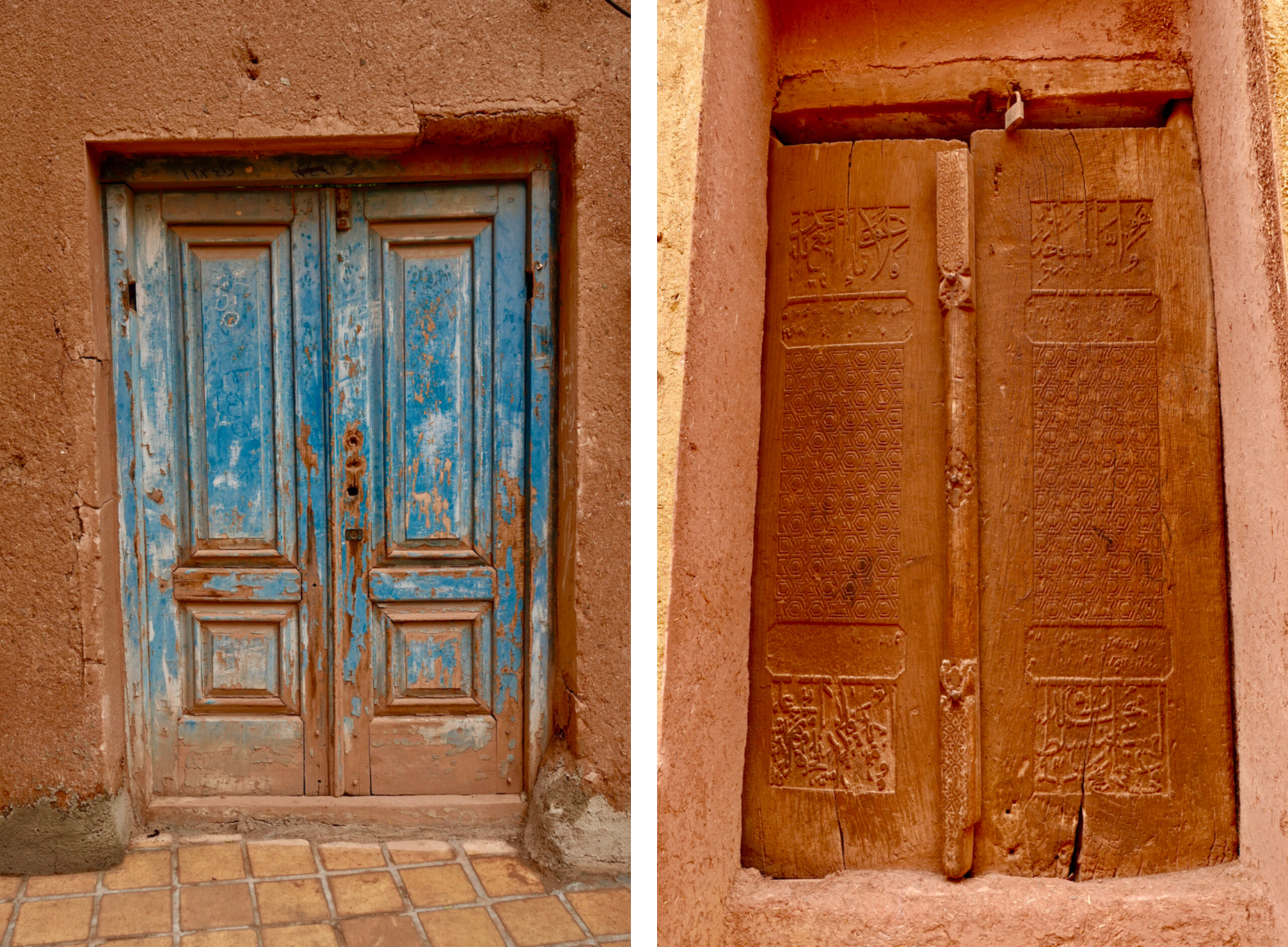 Nice wooden doors in Abyaneh