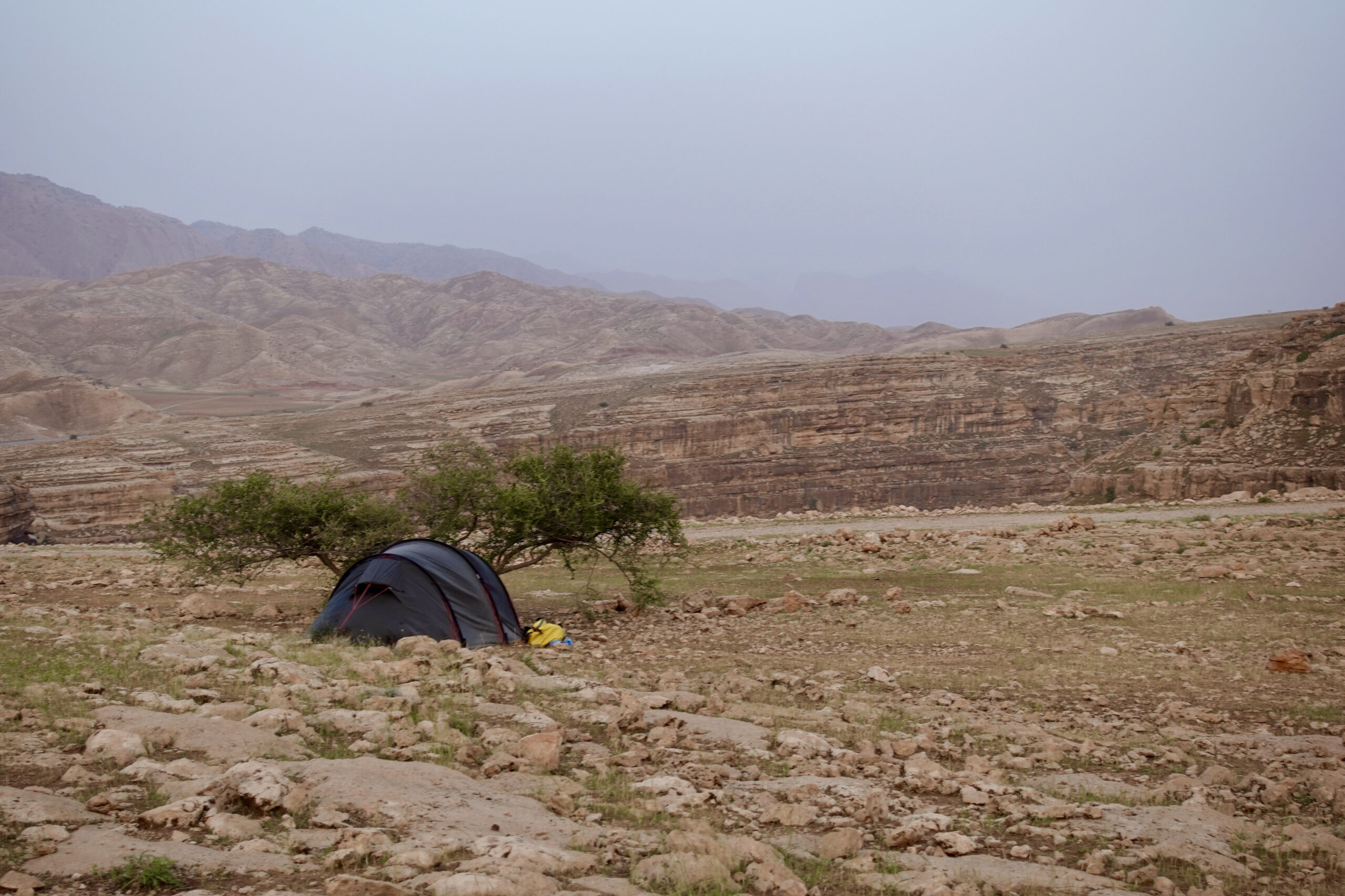 Our camp spot next to the Khazineh Canyon