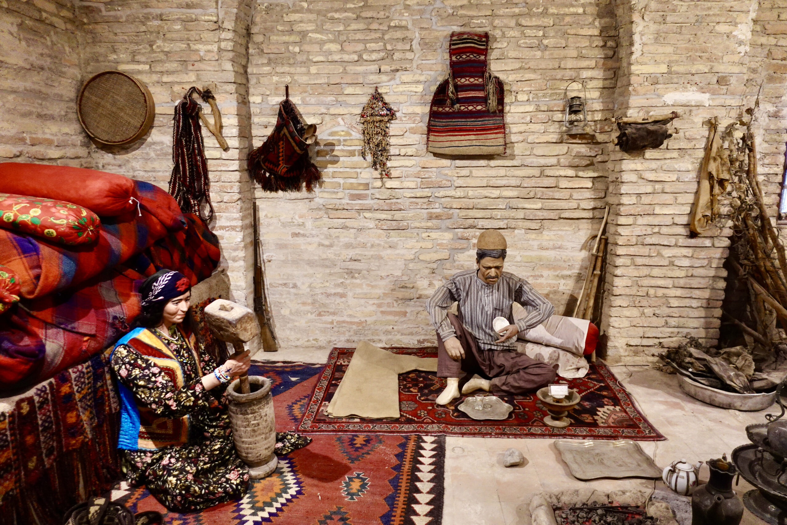 Wax figures in the museum display the local culture