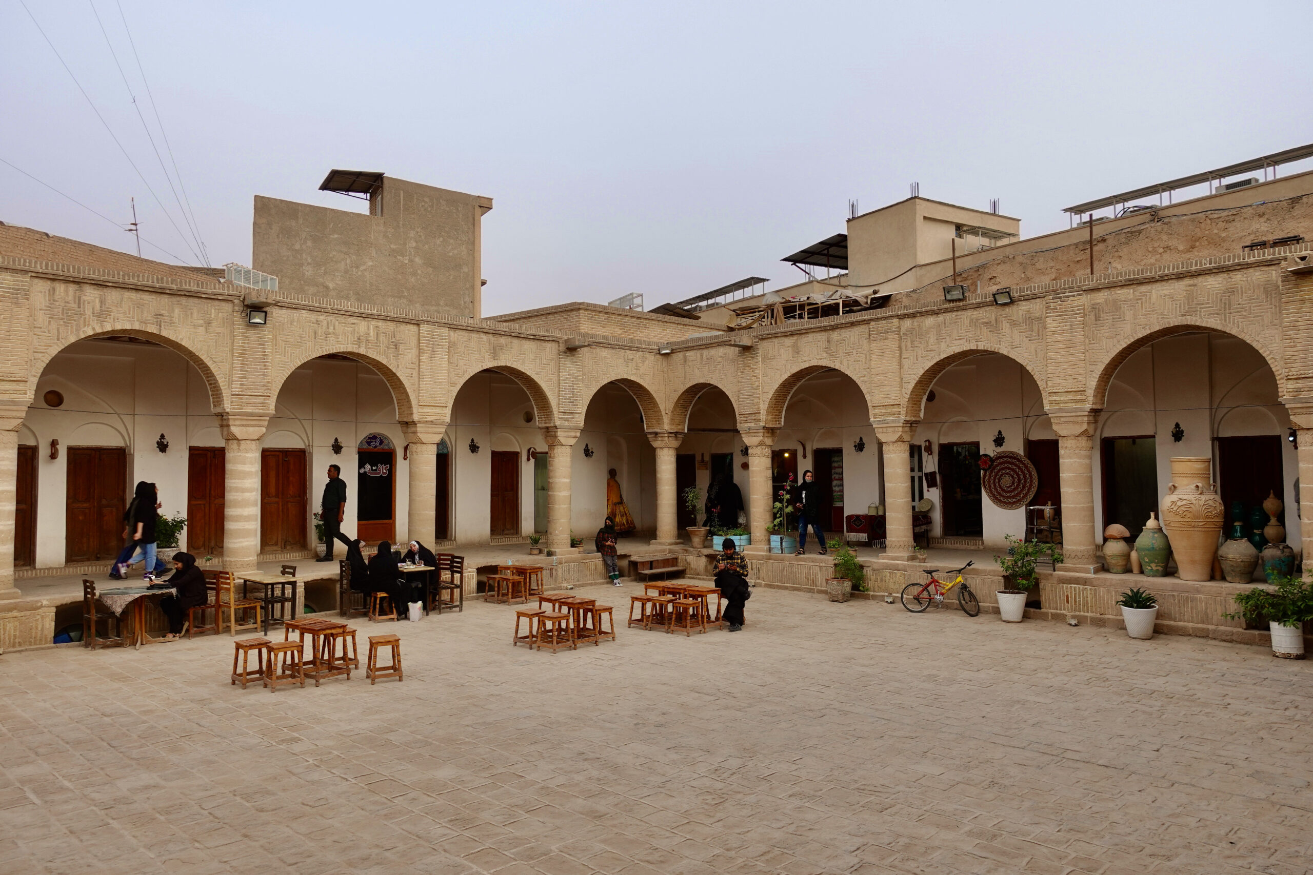 Restored caravanserai with many handycraft stores and a café