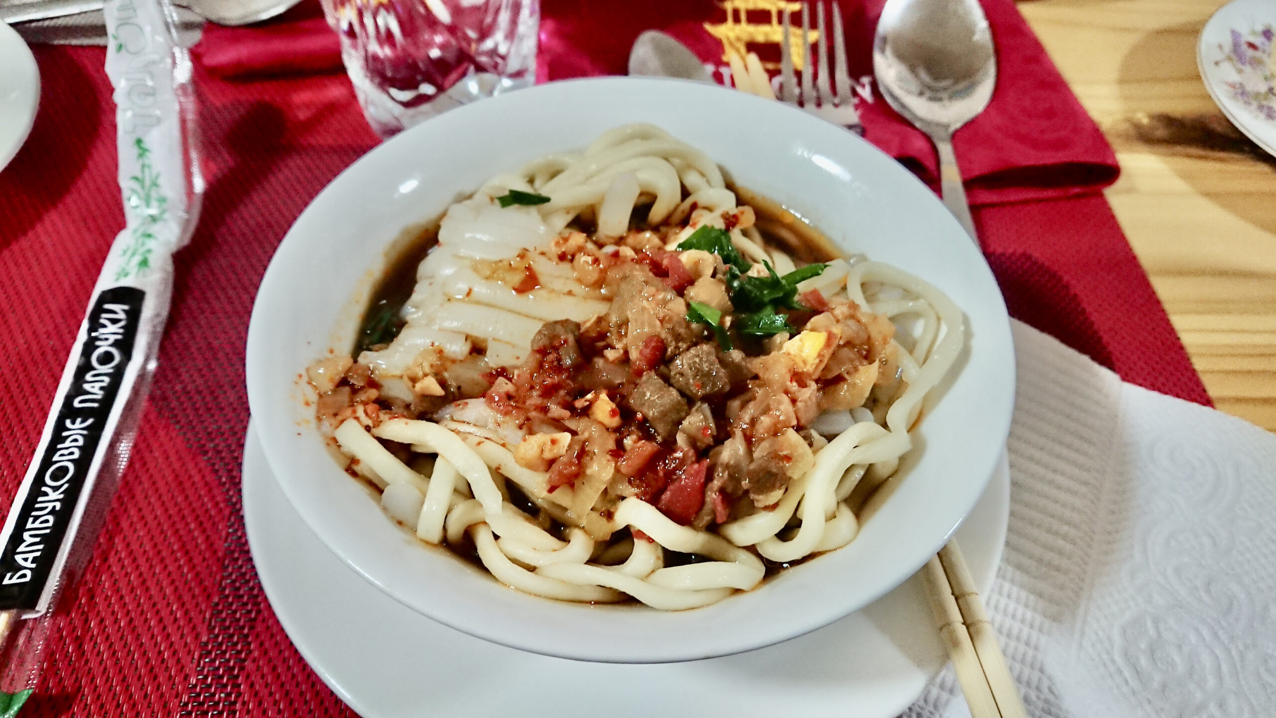 The popular noodle dish Laghman comes originally from the Uyghurs