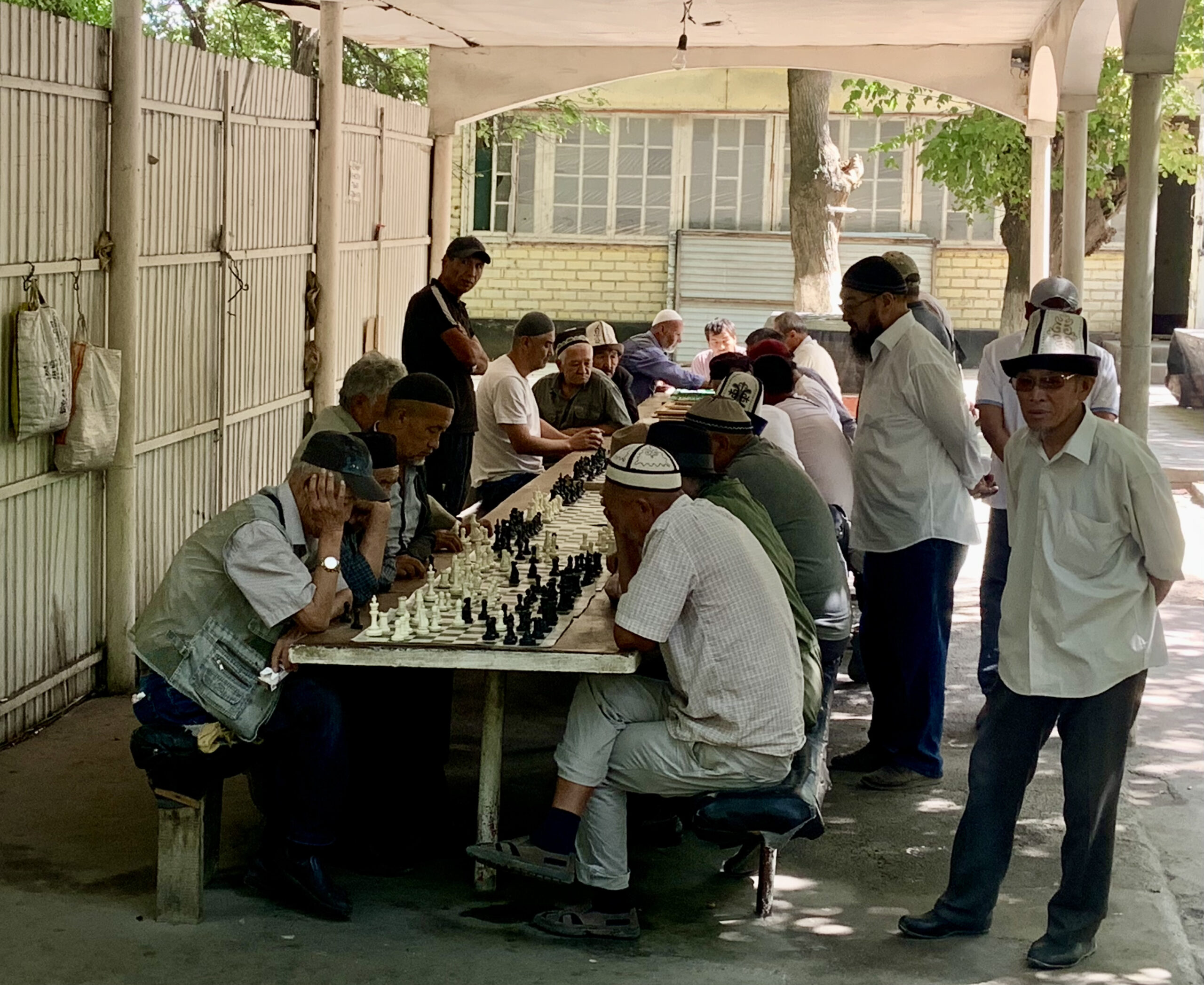 Maximum concentration while playing chess in the park