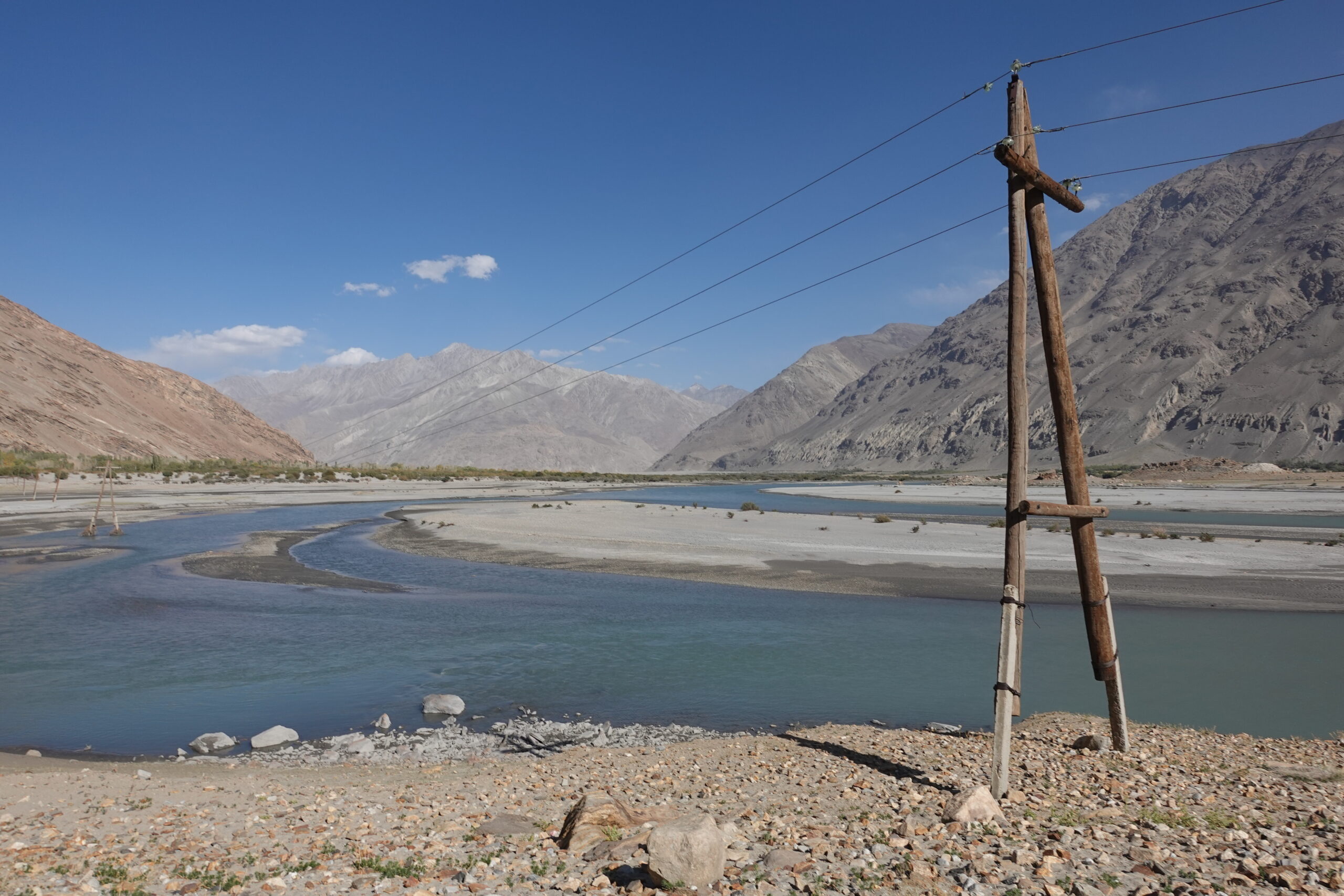 Electricity only exists on the Tajik side