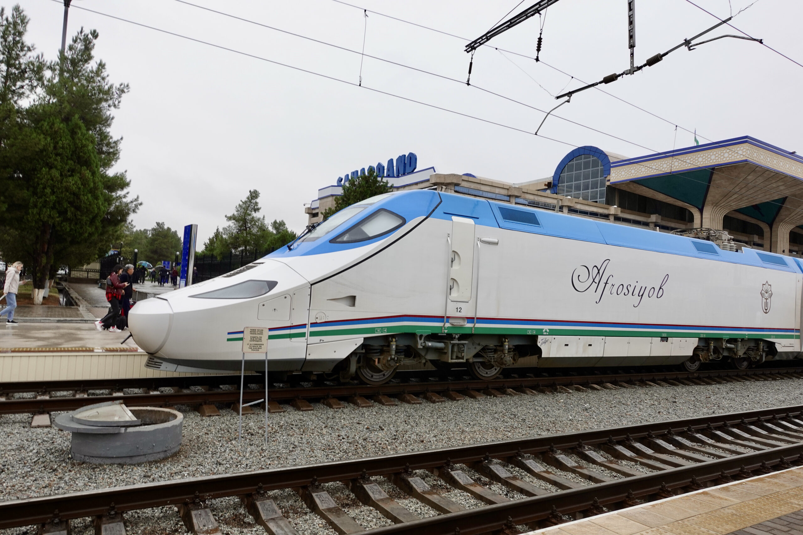 The high-speed Afrosiyob train can cover 250 km/h