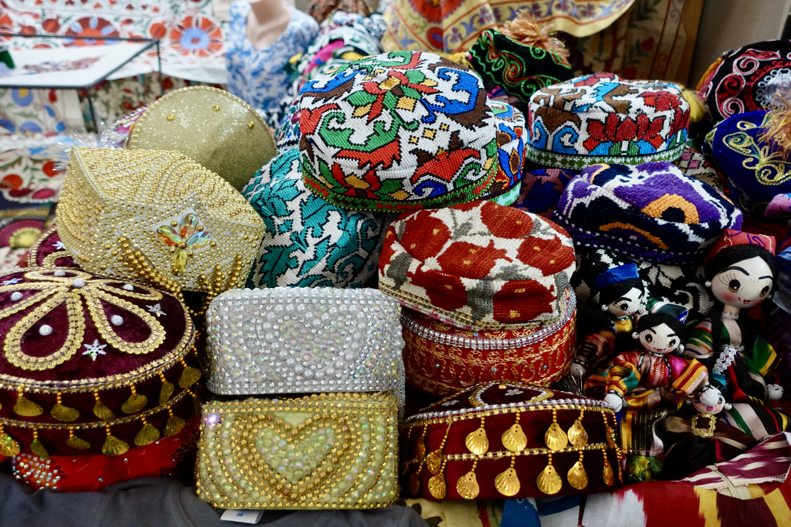 The unique hats are another popular souvenir