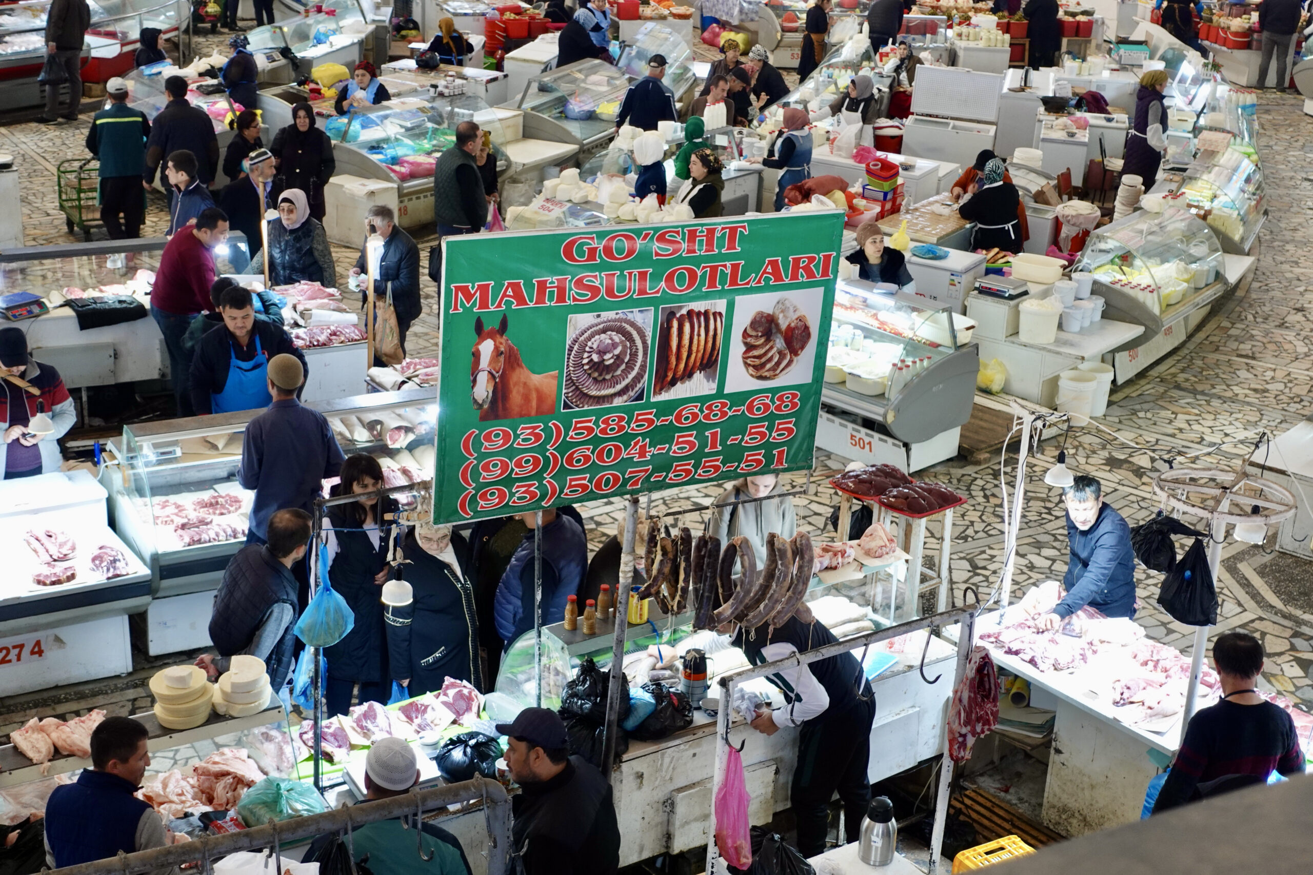 Inside the dome you'll find fresh products and on the 2nd floor fried fruits and nuts  