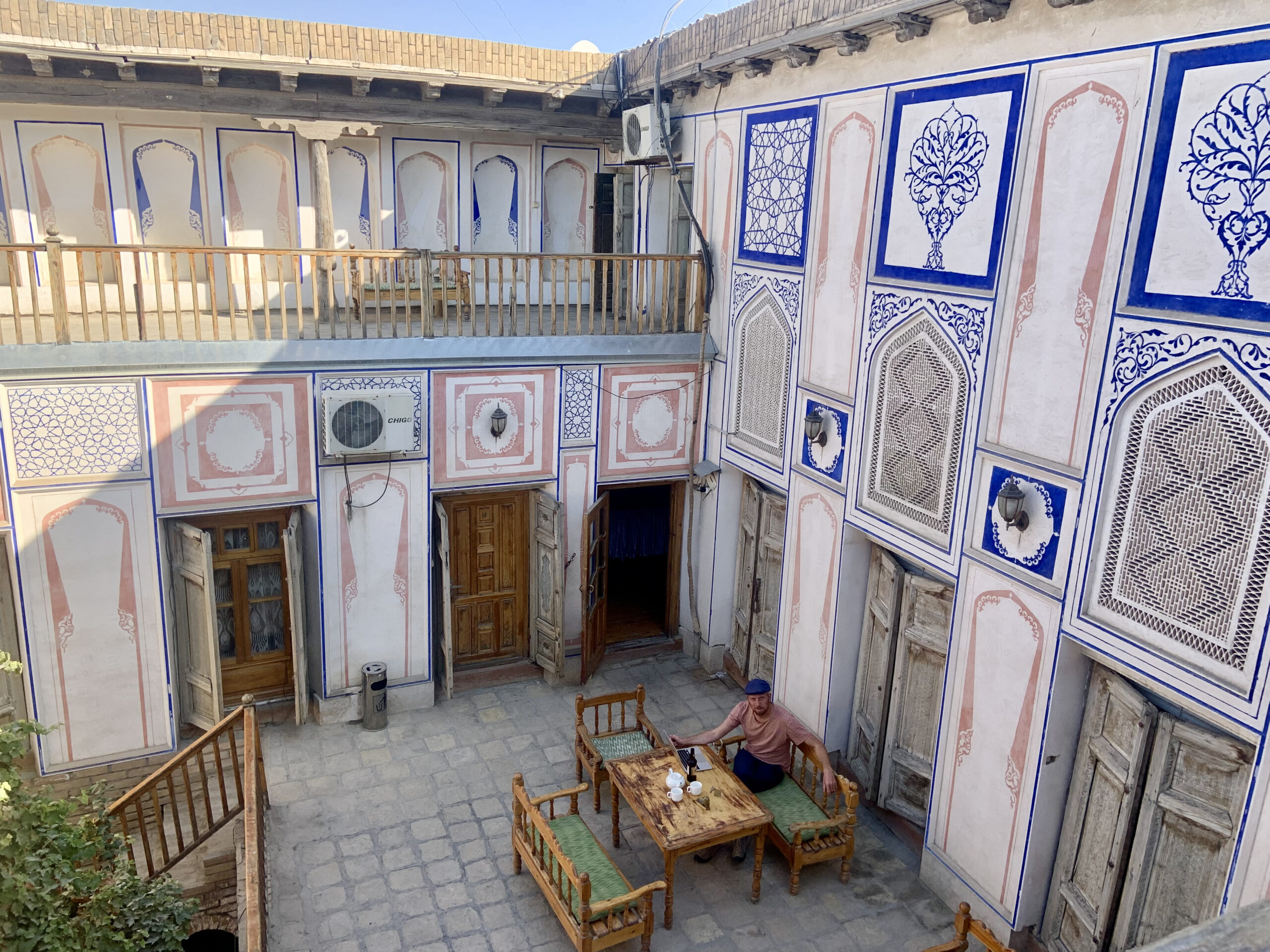 Just one of several courtyards in the intricate boutique hotel