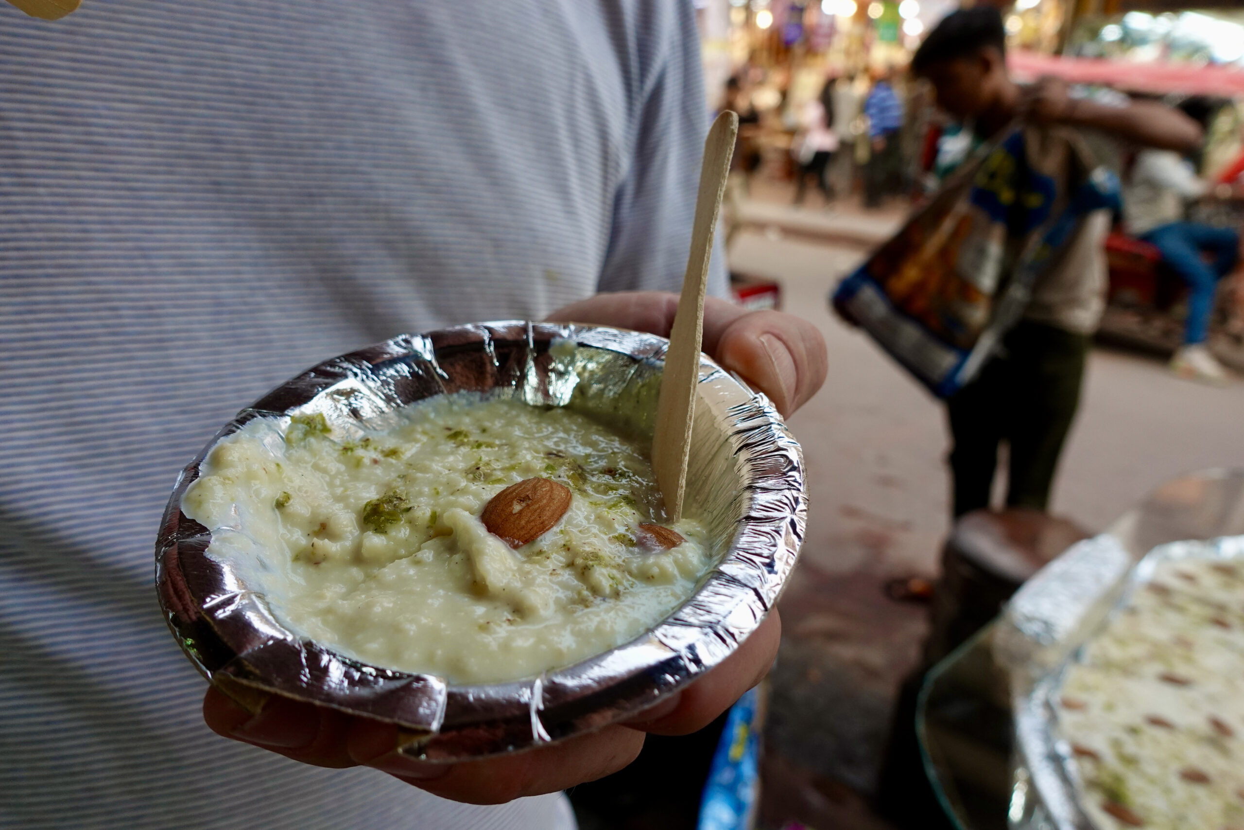 Rabri - a kind of milk pudding with almonds and pistachios