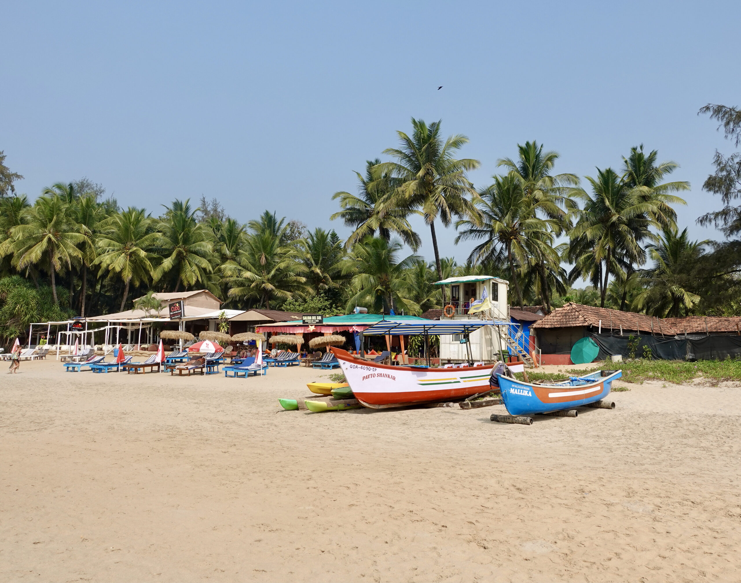 There's not much space between all the boats, deckchairs and bars