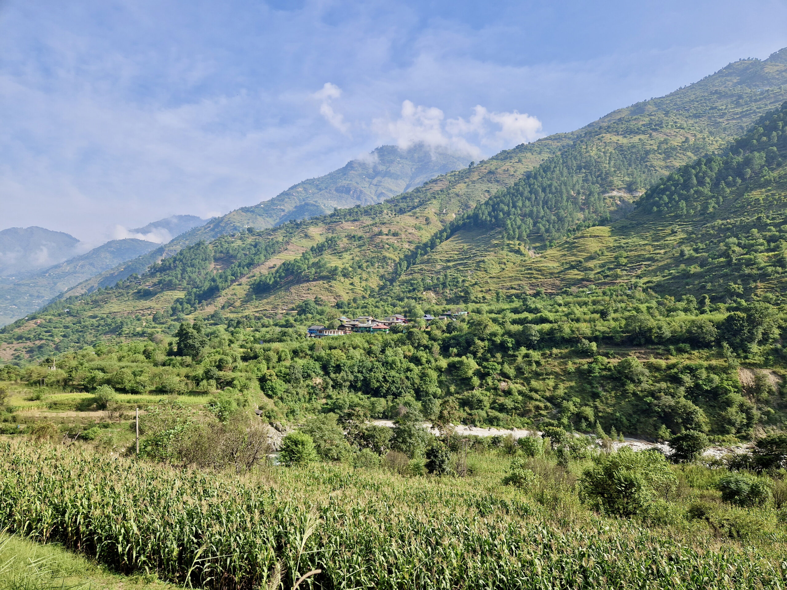 On the road in the green Kullu Valley