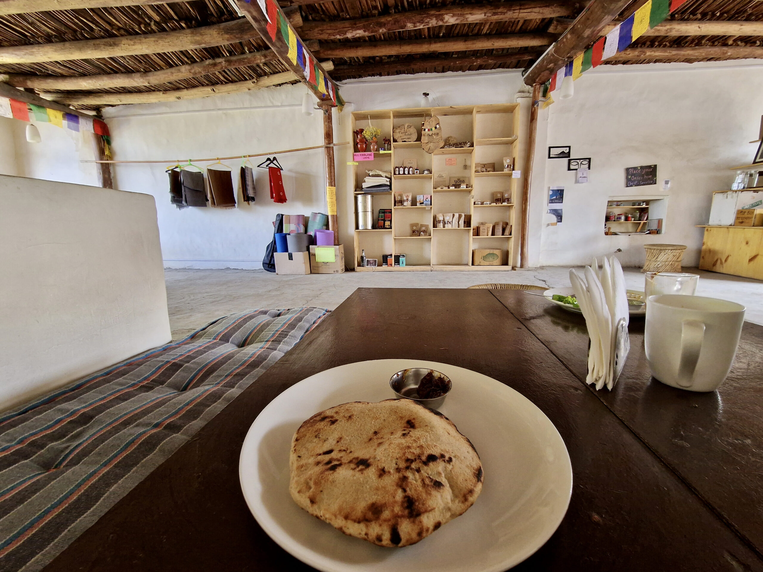 Khambir bread in the restaurant "De Khambir" in Leh