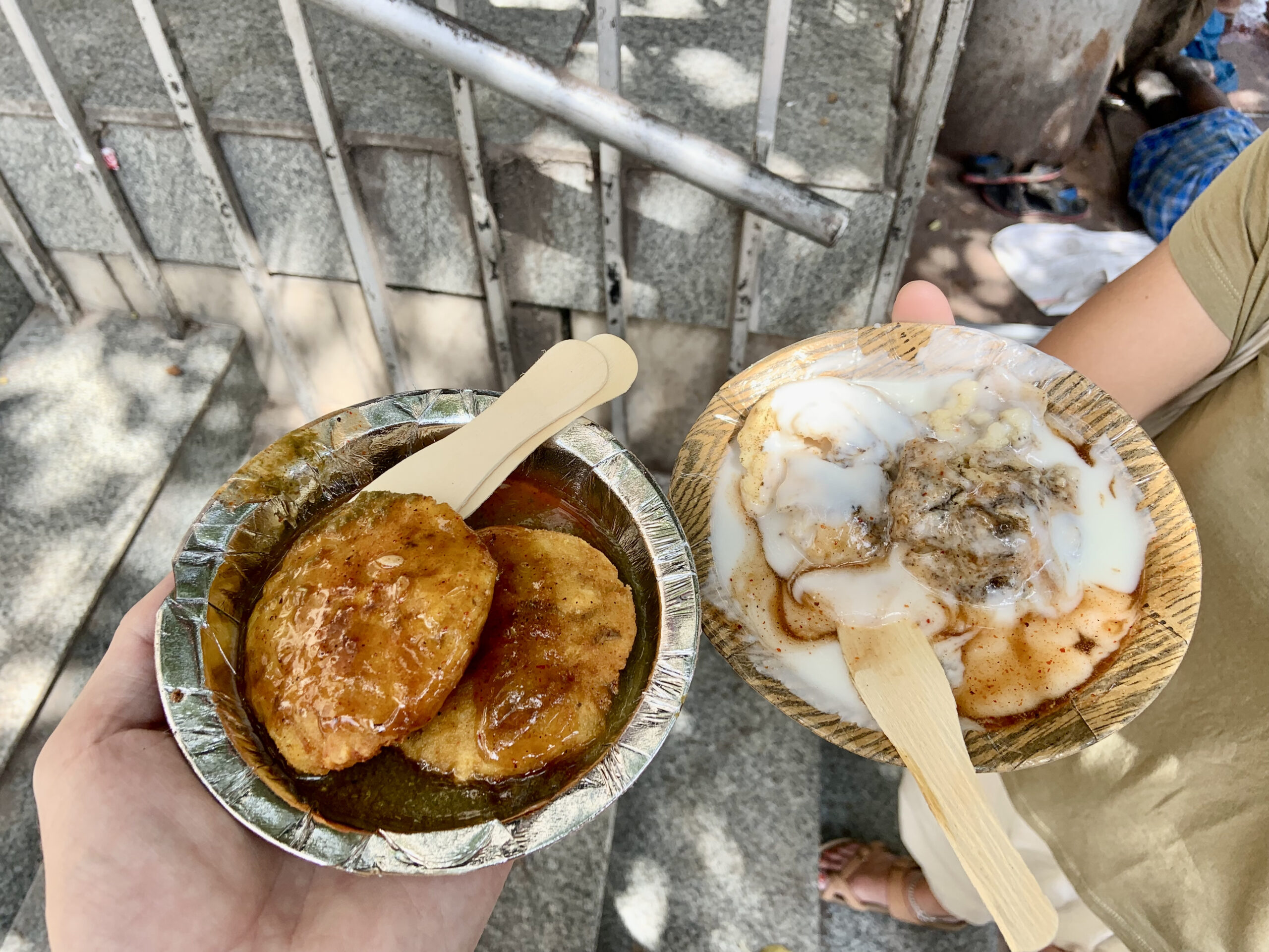 Street-Food musts in Delhi: Aloo Tikka and Dahi Bhalla